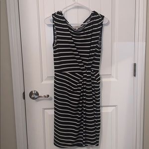 LOFT Black & White Striped Tank Dress